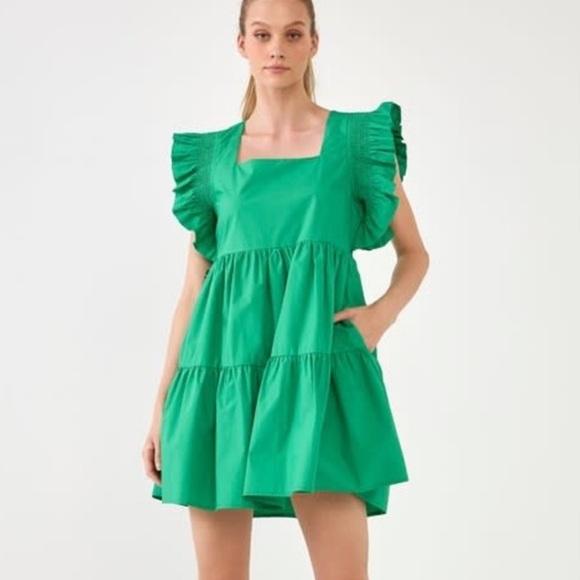 Tuckernuck Dresses & Skirts - Tuckernuck English Factory Leslie Ruffled Dress Size XS